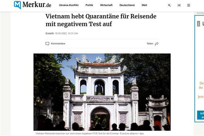 Periódico alemán informa sobre la apertura de Vietnam al turismo internacional ảnh 1 Periódico alemán informa sobre la apertura de Vietnam al turismo internacional ảnh 1