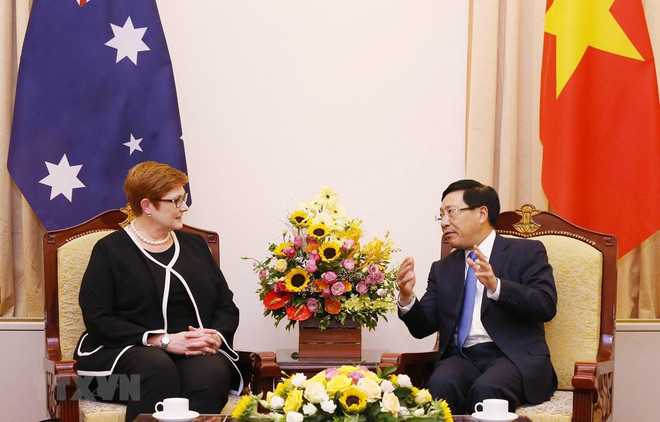 Vicepremier vietnamita recibe a canciller de Australia ảnh 1 Vicepremier vietnamita recibe a canciller de Australia ảnh 1