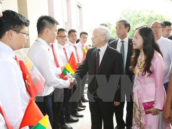 Máximo dirigente partidista de Vietnam inicia visita de Estado a Myanmar ảnh 1