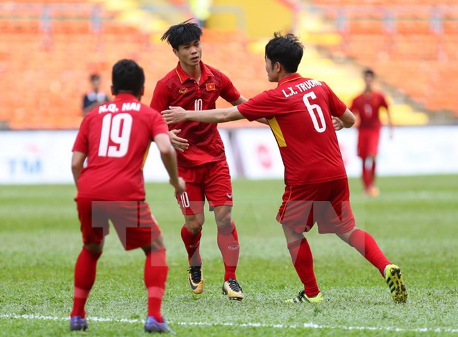 SEA Games 29: equipo futbolístico de Vietnam logra tercera victoria consecutiva ảnh 1 SEA Games 29: equipo futbolístico de Vietnam logra tercera victoria consecutiva ảnh 1