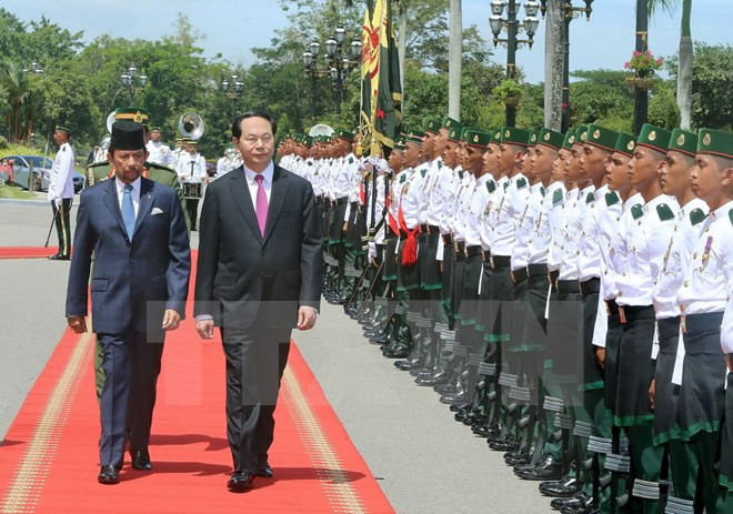 Presidente de Vietnam dialoga con sultán de Brunei ảnh 1 Presidente de Vietnam dialoga con sultán de Brunei ảnh 1