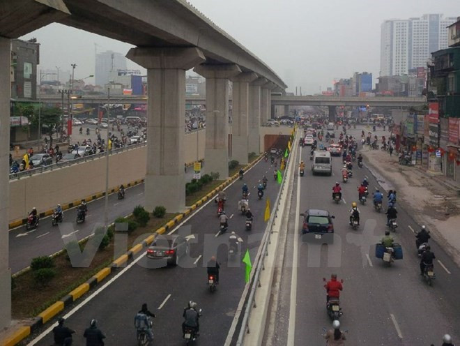 Inauguran en Hanoi construcción de viaducto en cinturón 3 ảnh 1 Inauguran en Hanoi construcción de viaducto en cinturón 3 ảnh 1