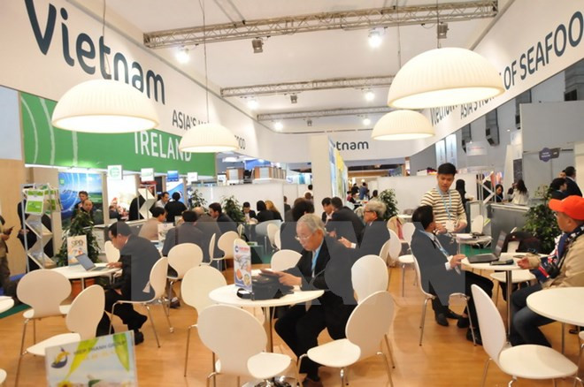 Vietnam presenta su oferta de productos del mar en feria global en Bruselas ảnh 1 Vietnam presenta su oferta de productos del mar en feria global en Bruselas ảnh 1