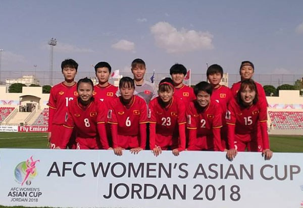 Equipo de fútbol femenino de Vietnam pierde ante Japón en Copa Asiática 2018 ảnh 1  Equipo de fútbol femenino de Vietnam pierde ante Japón en Copa Asiática 2018 ảnh 1