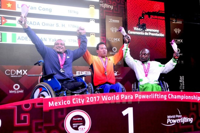 Vietnam cosecha tres medallas en Campeonato mundial de pesas para minusválidos ảnh 1 Vietnam cosecha tres medallas en Campeonato mundial de pesas para minusválidos ảnh 1
