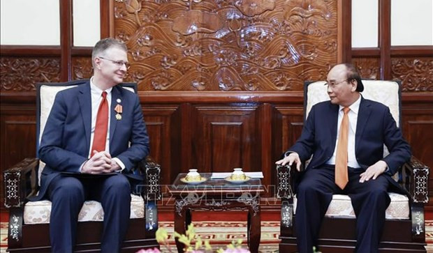 Presidente vietnamita aprecia los aportes del embajador estadounidense ảnh 1 Presidente vietnamita aprecia los aportes del embajador estadounidense ảnh 1