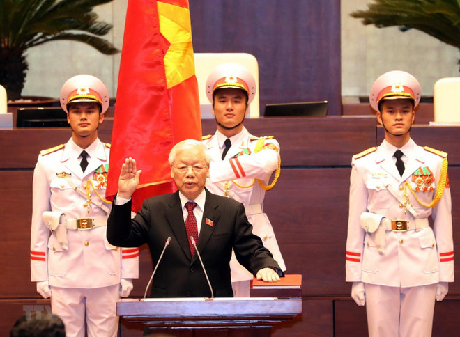 Máximo dirigente partidista de Vietnam jura su cargo como Presidente del país ảnh 1 Máximo dirigente partidista de Vietnam jura su cargo como Presidente del país ảnh 1