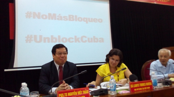 Exigen en Vietnam fin del bloqueo de Estados Unidos contra Cuba ảnh 2 Exigen en Vietnam fin del bloqueo de Estados Unidos contra Cuba ảnh 2
