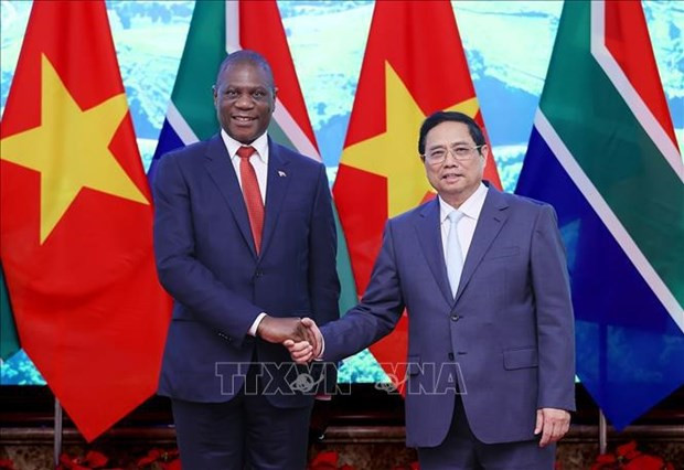 Premier vietnamita recibe al vicepresidente sudafricano ảnh 1 Premier vietnamita recibe al vicepresidente sudafricano ảnh 1