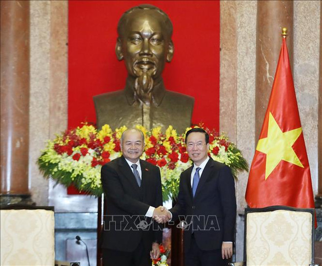 Presidente de Vietnam recibe a viceprimer ministro laosiano ảnh 1 Presidente de Vietnam recibe a viceprimer ministro laosiano ảnh 1