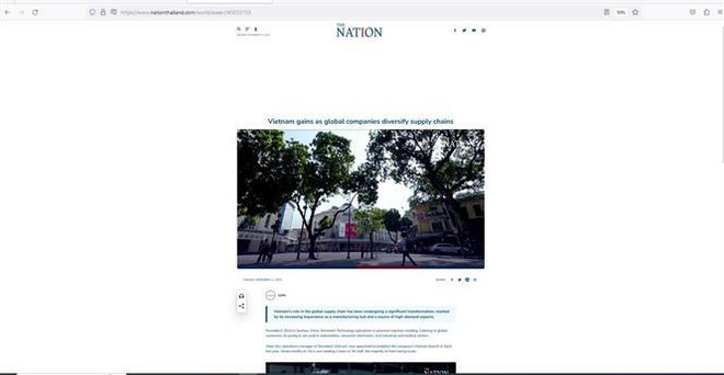 Medios tailandeses valoran papel de Vietnam en cadena de suministro global ảnh 2