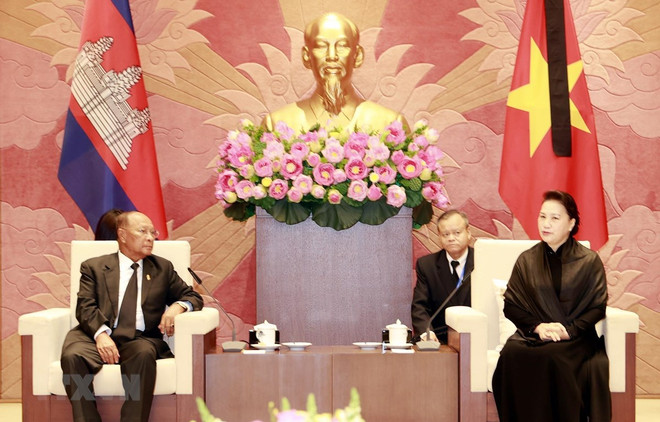 Máxima legisladora de Vietnam se entrevista con su par de Camboya ảnh 1 Máxima legisladora de Vietnam se entrevista con su par de Camboya ảnh 1