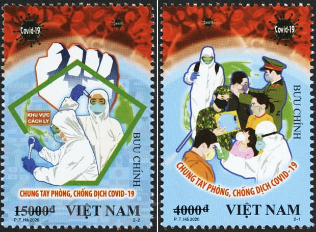 Vietnam busca elevar conciencia pública sobre el coronavirus con la emisión de sellos ảnh 1 Vietnam busca elevar conciencia pública sobre el coronavirus con la emisión de sellos ảnh 1