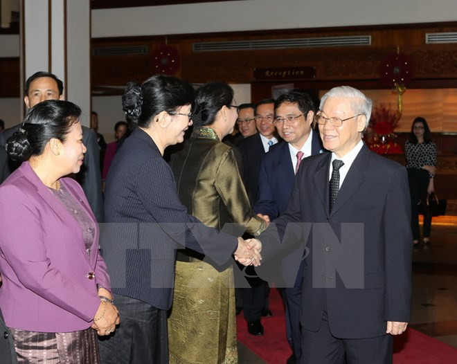 Líder del Partido Comunista de Vietnam concluye visita oficial a Laos ảnh 1 Líder del Partido Comunista de Vietnam concluye visita oficial a Laos ảnh 1