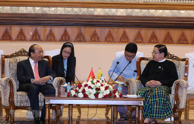 Primer ministro vietnamita se reunió con líder parlamentario de Myanmar ảnh 1 Primer ministro vietnamita se reunió con líder parlamentario de Myanmar ảnh 1
