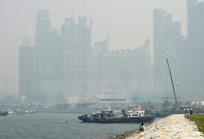 Neblina originada de incendios forestales en Indonesia sigue afectando Singapur ảnh 1 Neblina originada de incendios forestales en Indonesia sigue afectando Singapur ảnh 1