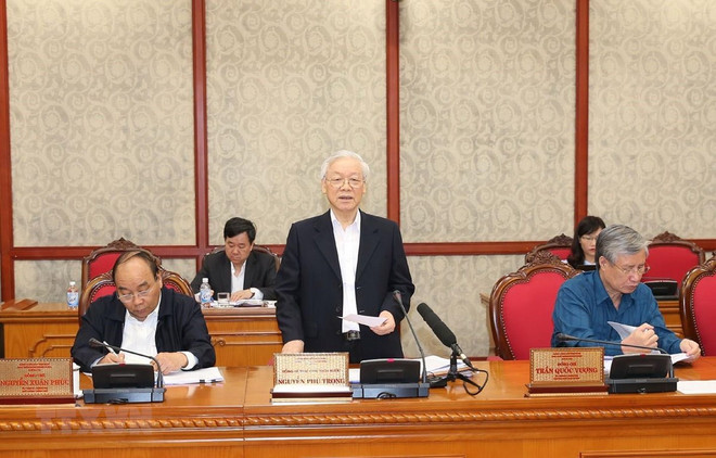 Revisa máximo dirigente vietnamita la implementación de resolución sobre construcción partidista ảnh 1 Revisa máximo dirigente vietnamita la implementación de resolución sobre construcción partidista ảnh 1