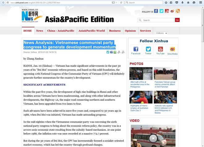 Destaca prensa internacional significados del Congreso partidista de Vietnam ảnh 1