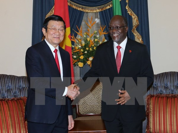 Concluye presidente de Vietnam visita a Tanzania ảnh 1 Concluye presidente de Vietnam visita a Tanzania ảnh 1