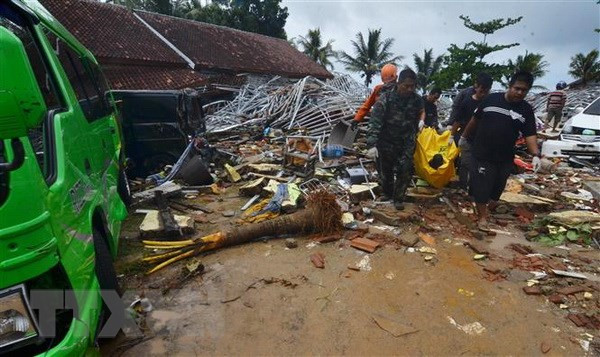 Dirigentes vietnamitas expresan condolencias por tsunami en Indonesia ảnh 1 Dirigentes vietnamitas expresan condolencias por tsunami en Indonesia ảnh 1