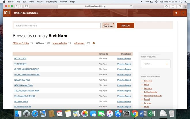 Departamento de Impuesto:Datos revelados en papales de Panamá necesitan verificación ảnh 1 Departamento de Impuesto:Datos revelados en papales de Panamá necesitan verificación ảnh 1