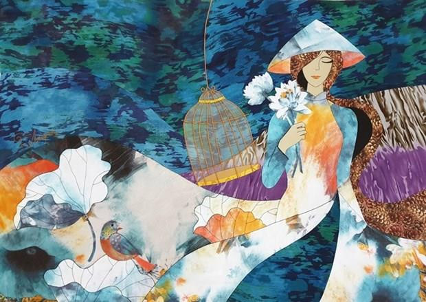 Renace pintura en seda de Vietnam bajo las manos de artistas jóvenes ảnh 1 Renace pintura en seda de Vietnam bajo las manos de artistas jóvenes ảnh 1