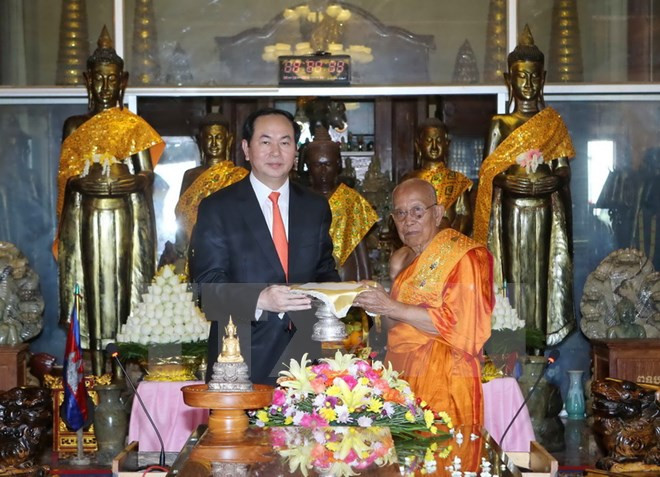 Presidente de Vietnam concluye visita estatal a Camboya ảnh 1 Presidente de Vietnam concluye visita estatal a Camboya ảnh 1