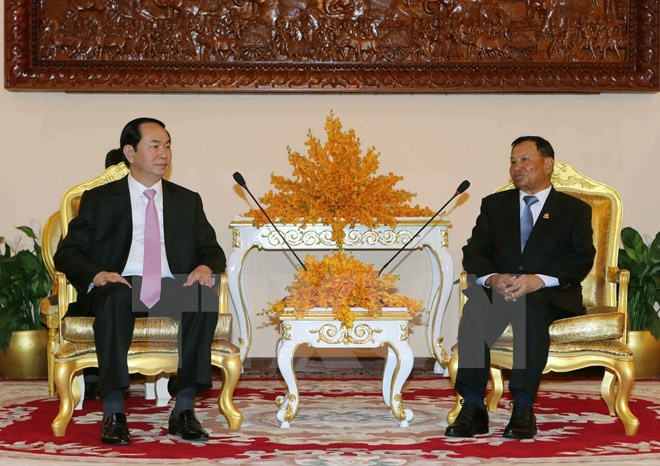 Presidente de Vietnam se reúne con líderes de Camboya ảnh 1 Presidente de Vietnam se reúne con líderes de Camboya ảnh 1