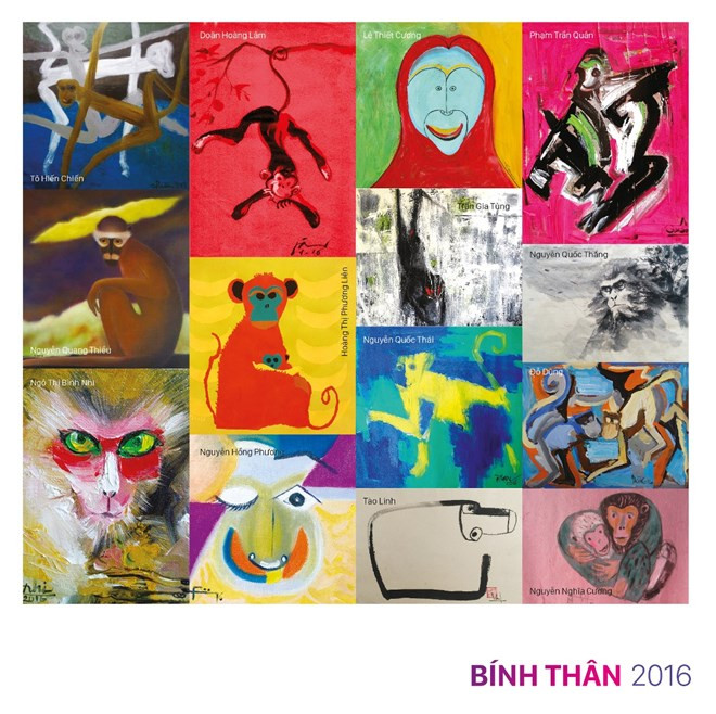 Muestra de pinturas sobre monos en Hanoi saluda al Año Nuevo Lunar 2016 ảnh 1 Muestra de pinturas sobre monos en Hanoi saluda al Año Nuevo Lunar 2016 ảnh 1