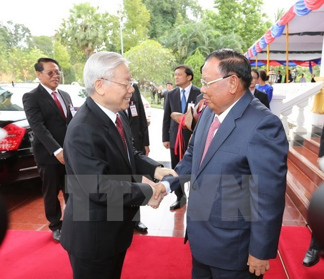 Visita a Camboya de máximo dirigente partidista de Vietnam busca fortalecer nexos ảnh 1 Visita a Camboya de máximo dirigente partidista de Vietnam busca fortalecer nexos ảnh 1