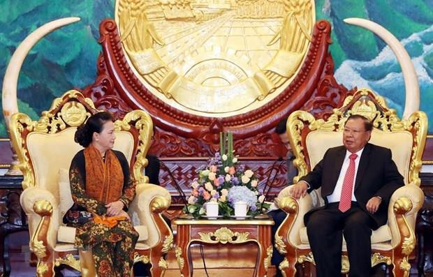 Concluye presidenta del Parlamento de Vietnam visita a Laos ảnh 1 Concluye presidenta del Parlamento de Vietnam visita a Laos ảnh 1