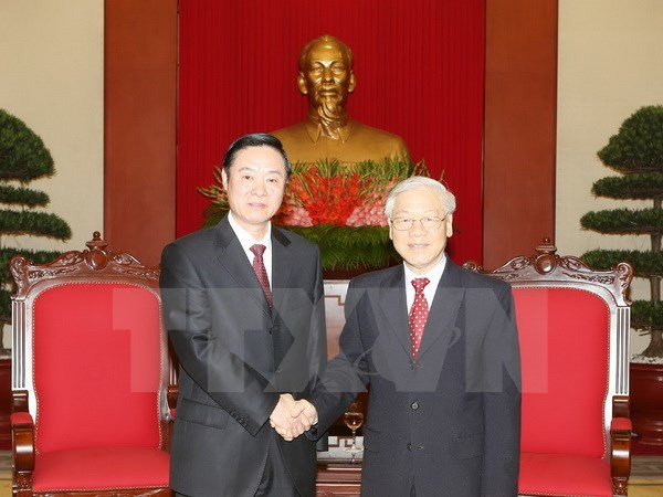 Secretario general del PCV recibe a delegación partidista de China ảnh 1 Secretario general del PCV recibe a delegación partidista de China ảnh 1