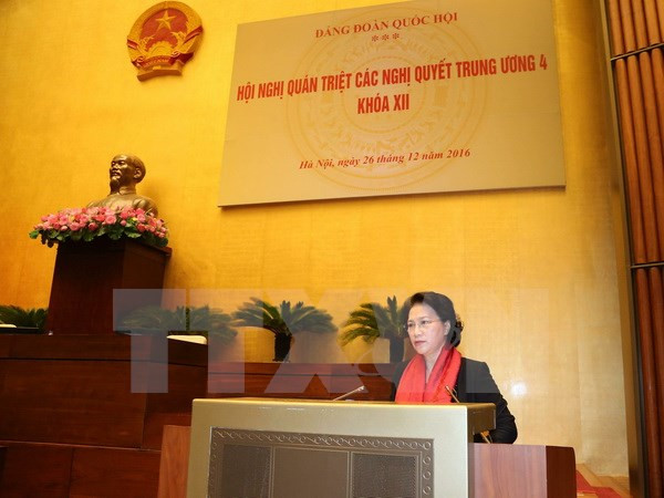 Presidenta del Parlamento enfatiza importancia de consolidación de filas partidistas ảnh 1 Presidenta del Parlamento enfatiza importancia de consolidación de filas partidistas ảnh 1