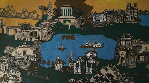 Pinturas de madera tallada deleitan a público de Hanoi ảnh 1 Pinturas de madera tallada deleitan a público de Hanoi ảnh 1