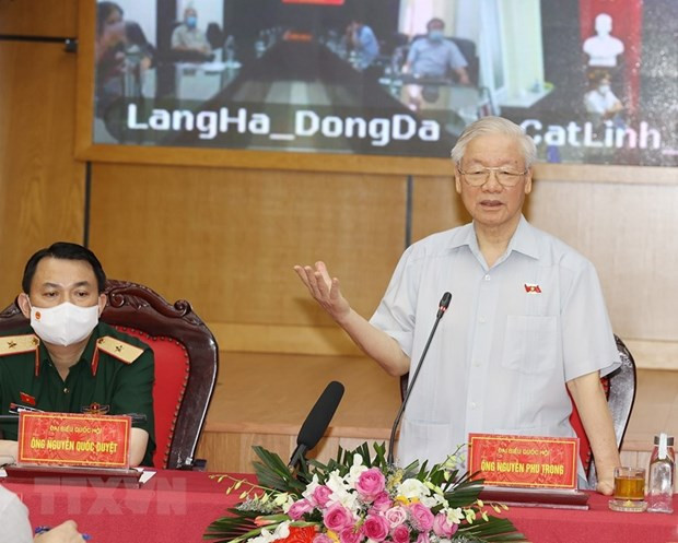 Máximo dirigente del PCV se reúne con votantes en Hanoi ảnh 1 Máximo dirigente del PCV se reúne con votantes en Hanoi ảnh 1