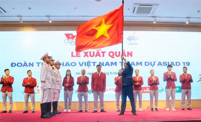 Delegación vietnamita se dirige a ASIAD con alta determinación ảnh 2