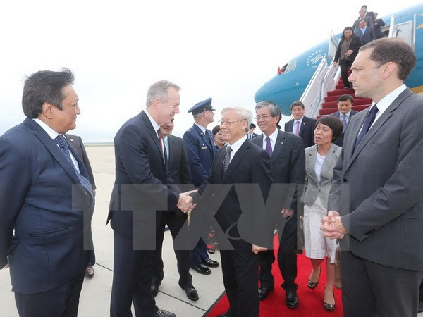 Líder partidista de Vietnam arriba a Estados Unidos ảnh 1 Líder partidista de Vietnam arriba a Estados Unidos ảnh 1