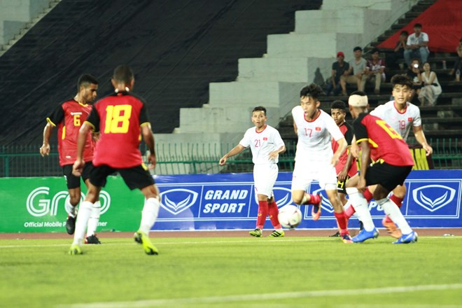 Vietnam aplasta a Timor Leste y se clasifica a las semifinales de campeonato sub-22 ảnh 1 Vietnam aplasta a Timor Leste y se clasifica a las semifinales de campeonato sub-22 ảnh 1