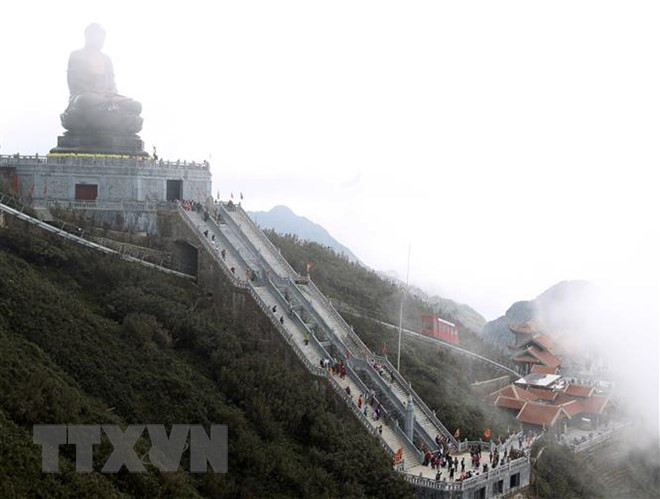 Flujos de viajeros a sitios turísticos vietnamitas en días festivos del Tet ảnh 1 Flujos de viajeros a sitios turísticos vietnamitas en días festivos del Tet ảnh 1