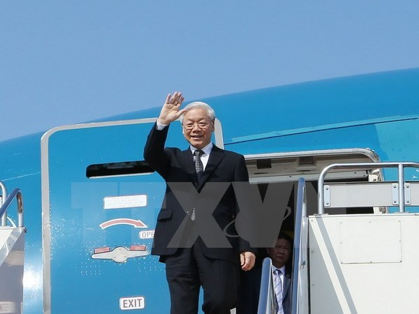 Máximo dirigente partidista vietnamita inicia visita estatal a Camboya ảnh 1  Máximo dirigente partidista vietnamita inicia visita estatal a Camboya ảnh 1
