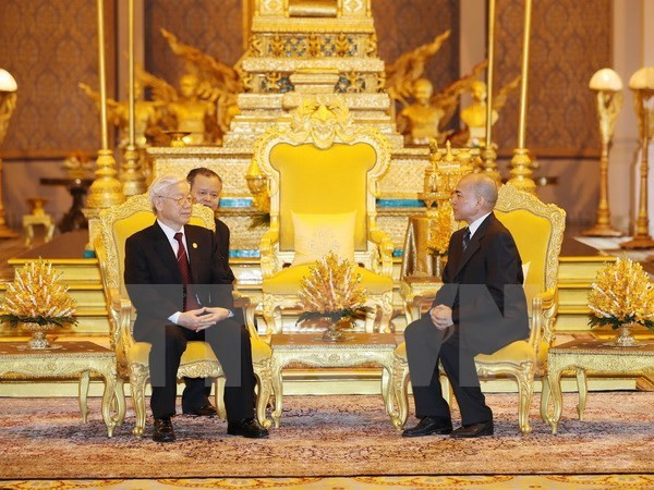 Máximo dirigente partidista de Vietnam finaliza su visita estatal a Camboya ảnh 1 Máximo dirigente partidista de Vietnam finaliza su visita estatal a Camboya ảnh 1