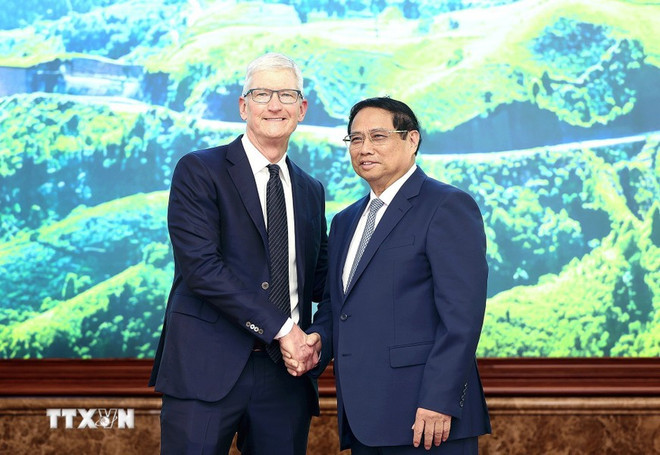 Pham Minh Chinh recibe al director ejecutivo de Apple Tim Cook ảnh 1 Pham Minh Chinh recibe al director ejecutivo de Apple Tim Cook ảnh 1