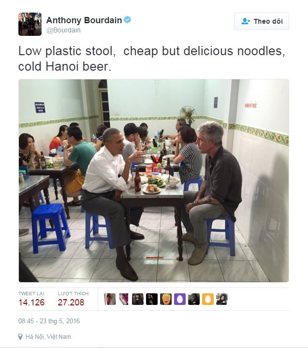 Se suicida famoso chef Anthony Bourdain, amante del bun cha de Hanoi ảnh 1 Se suicida famoso chef Anthony Bourdain, amante del bun cha de Hanoi ảnh 1