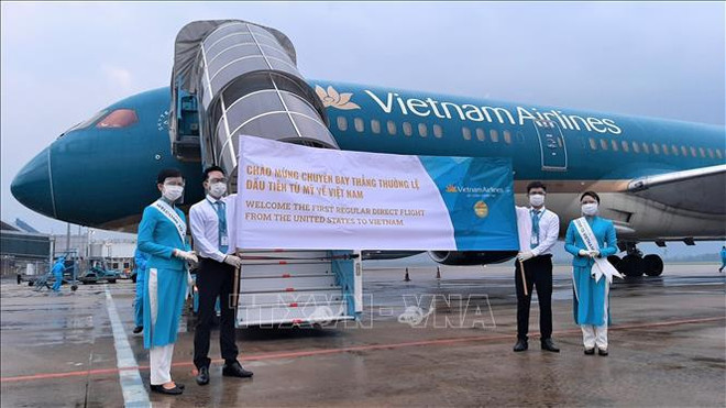 Vietnam recibe primer vuelo directo regular desde EE. UU. ảnh 1 Vietnam recibe primer vuelo directo regular desde EE. UU. ảnh 1