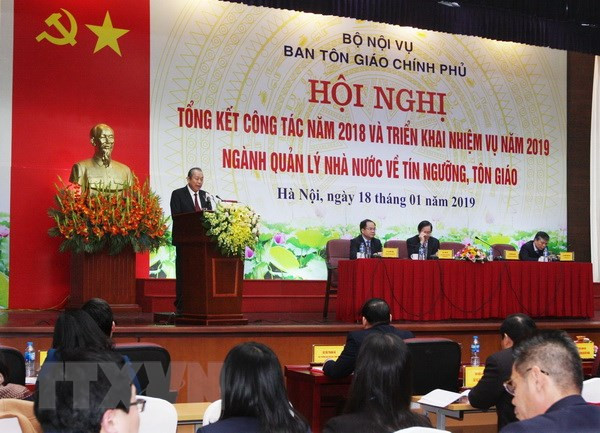 Vicepremier vietnamita dirige el trabajo religioso para 2019 ảnh 1  Vicepremier vietnamita dirige el trabajo religioso para 2019 ảnh 1