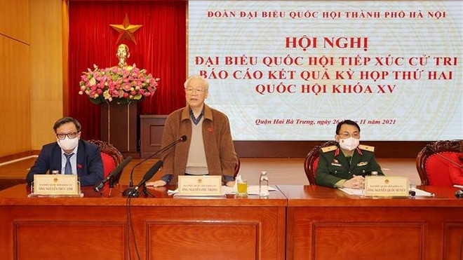 Máximo dirigente de Vietnam sostiene diálogo con electores de Hanoi ảnh 2 Máximo dirigente de Vietnam sostiene diálogo con electores de Hanoi ảnh 2
