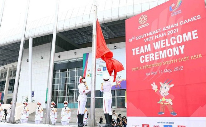 Izamiento de banderas en SEA Games 31 en Hanoi estimula espíritu deportivo ảnh 1 Izamiento de banderas en SEA Games 31 en Hanoi estimula espíritu deportivo ảnh 1