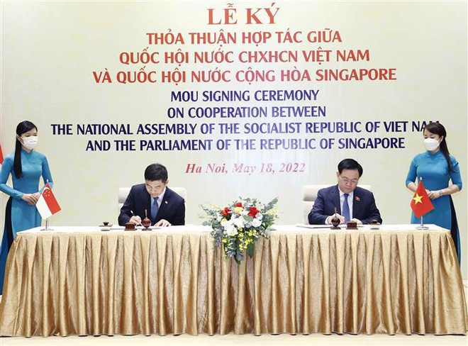 Presidente de la Asamblea Nacional de Vietnam recibe a su homólogo singapurense ảnh 2 Presidente de la Asamblea Nacional de Vietnam recibe a su homólogo singapurense ảnh 2