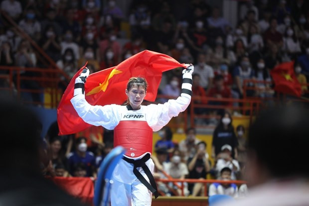 SEA Games 31: Dos medallas de oro más para el equipo vietnamita de taekwondo ảnh 1 SEA Games 31: Dos medallas de oro más para el equipo vietnamita de taekwondo ảnh 1
