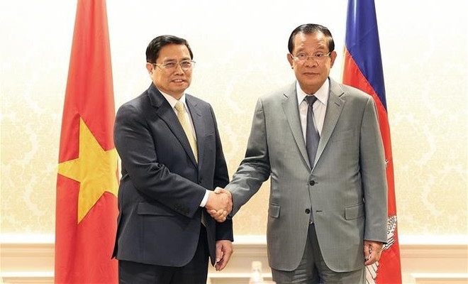 Primer ministro vietnamita se reúne con su homólogo camboyano en EE.UU. ảnh 1 Primer ministro vietnamita se reúne con su homólogo camboyano en EE.UU. ảnh 1